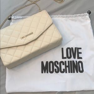White love moschino cross body bag
